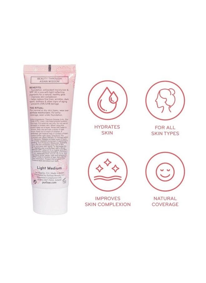 Purlisse Ageless Glow Serum Bb Cream Spf 40 : Clean & Crueltyfree Full & Flawless Coverage Hydrates With Collagen | Medium 1.4Oz