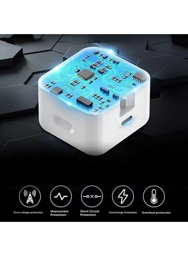 PD20W Foldable USB-C Wall Charger, Compact Fast Charger with Smart Chip and Multiple Safety Protections, Compatible with iPhone, iPad and USB-C Devices - Image 4