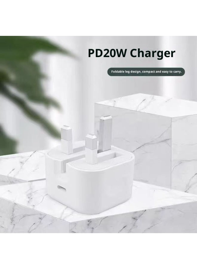 PD20W Foldable USB-C Wall Charger, Compact Fast Charger with Smart Chip and Multiple Safety Protections, Compatible with iPhone, iPad and USB-C Devices - Image 3