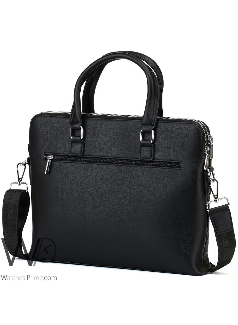 جورجيو أرماني حقيبة يد جورجيو أرماني الجلدية السوداء الفاخرة شنطة بيزنس للاعمال - Image 5