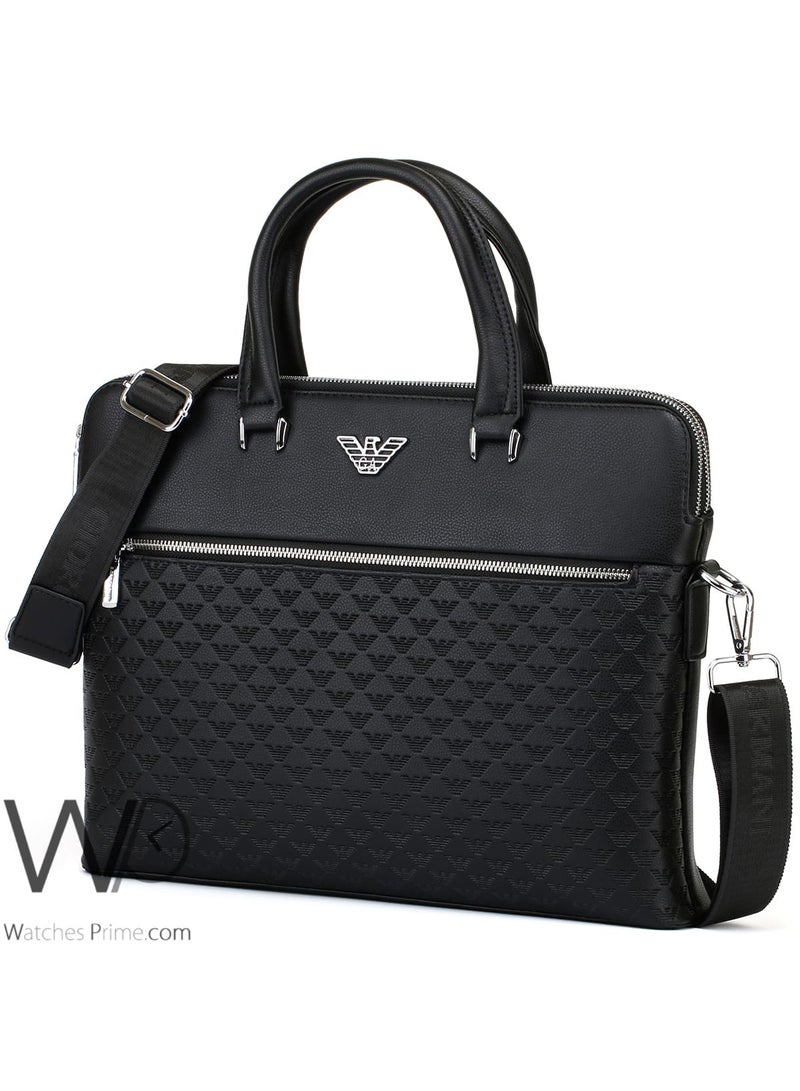 جورجيو أرماني حقيبة يد جورجيو أرماني الجلدية السوداء الفاخرة شنطة بيزنس للاعمال - Image 1