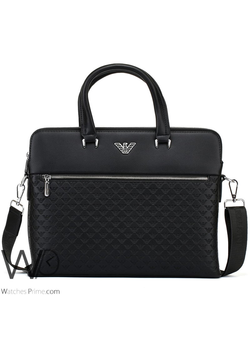 جورجيو أرماني حقيبة يد جورجيو أرماني الجلدية السوداء الفاخرة شنطة بيزنس للاعمال - Image 2