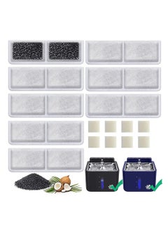 Cat Water Fountain Filters Units, Replacement Filters Replacement Pump Filters for Operated Cat Water Fountain, Made of Activated Carbon and PP Cotton, Food Grade Water Fountain Filters (8PCS)