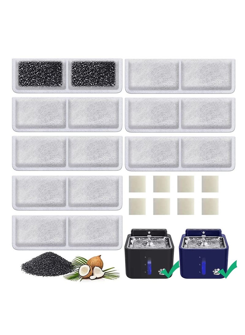 SYOSI - Cat Water Fountain Filters Units, Replacement Filters Replacement Pump Filters for Operated Cat Water Fountain, Made of Activated Carbon and PP Cotton, Food Grade Water Fountain Filters (8PCS) - Image 1