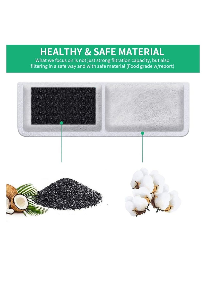 SYOSI - Cat Water Fountain Filters Units, Replacement Filters Replacement Pump Filters for Operated Cat Water Fountain, Made of Activated Carbon and PP Cotton, Food Grade Water Fountain Filters (8PCS) - Image 1
