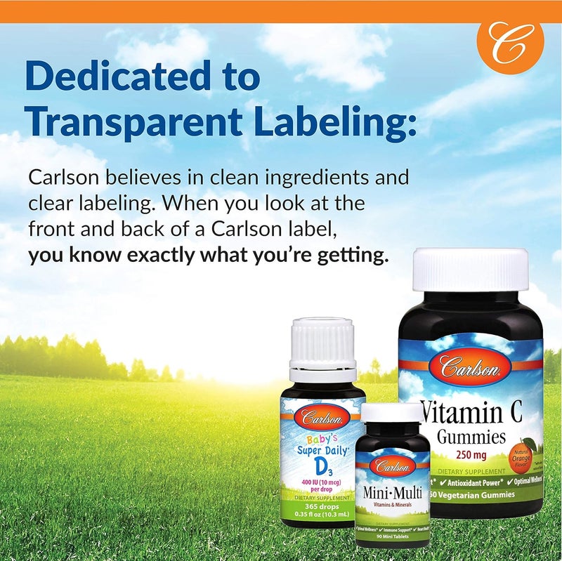 Carlson  Magnesium 350 mg Cardiovascular Support Muscle Function  Nerve Health 180 capsules - Image 4