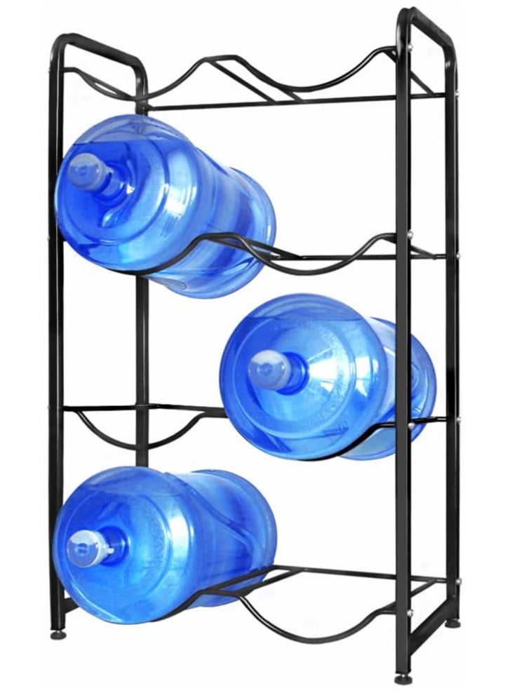 DubaiGallery 5 Gallon Water Jug Holder for 8 Bottles, 4 Tier Water Jug Stand with 8 lots Storage Rack, Heavy Duty Water Jug Rack Cooler Dispenser Bottle Holder with Reinforced Frame for Kitchen Office  - Image 2