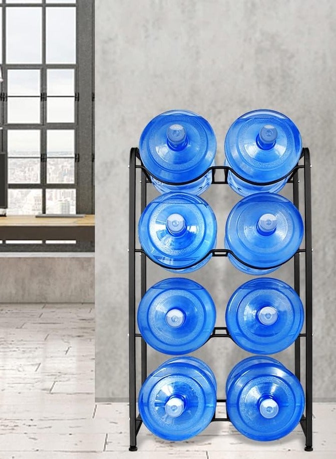 DubaiGallery 5 Gallon Water Jug Holder for 8 Bottles, 4 Tier Water Jug Stand with 8 lots Storage Rack, Heavy Duty Water Jug Rack Cooler Dispenser Bottle Holder with Reinforced Frame for Kitchen Office  - Image 3