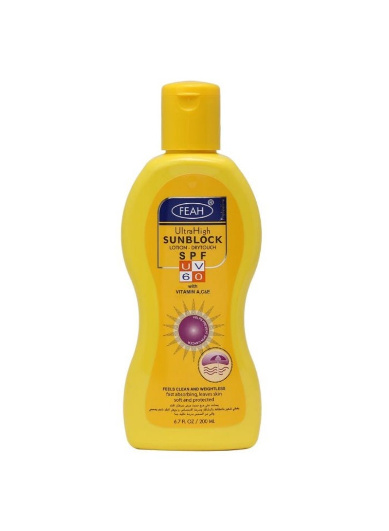 Feah Ultra High Sunblock Spf Uv 60 Dry Touch Lotion 200Ml