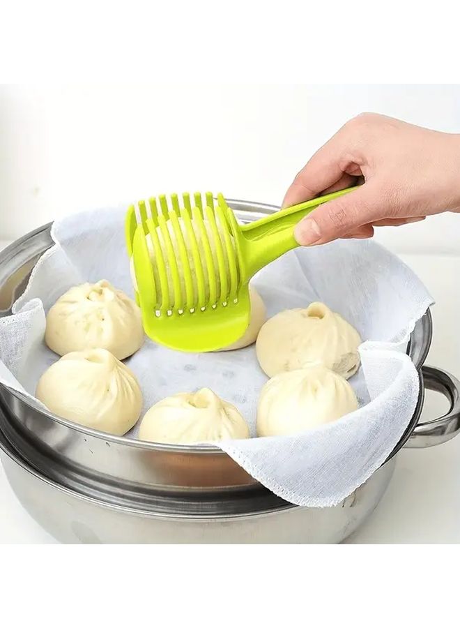 Green Manual Tomato Lemon Slicer Multi Functional Kitchen Gadget For Easy Slicing - Image 4