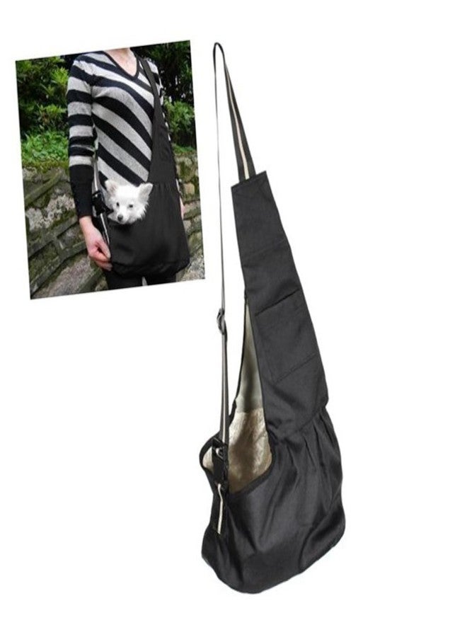 MINAOLULUS Oxford Cloth Pet Carrier Sling Bag Adjustable Single Shoulder Strap Breathable Dog Cat Carrier for Travel Outdoor Use Black - Image 3