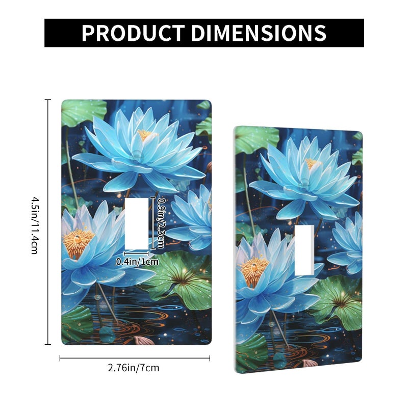 Blue Dragonfly Lotus Light Switch Cover Single Toggle 1 Gang Wall Plate Kitchen Bedroom Decor - Image 3