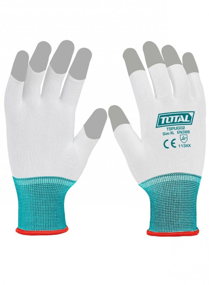 TOTAL TOTAL White Electronics Gloves XL 12 Pair TSPUG02 - Image 1