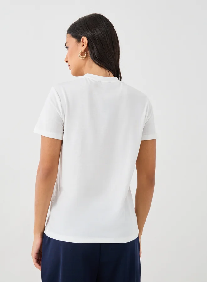 Styli Styli Slogan Print Round Neck Short Sleeve T-Shirt