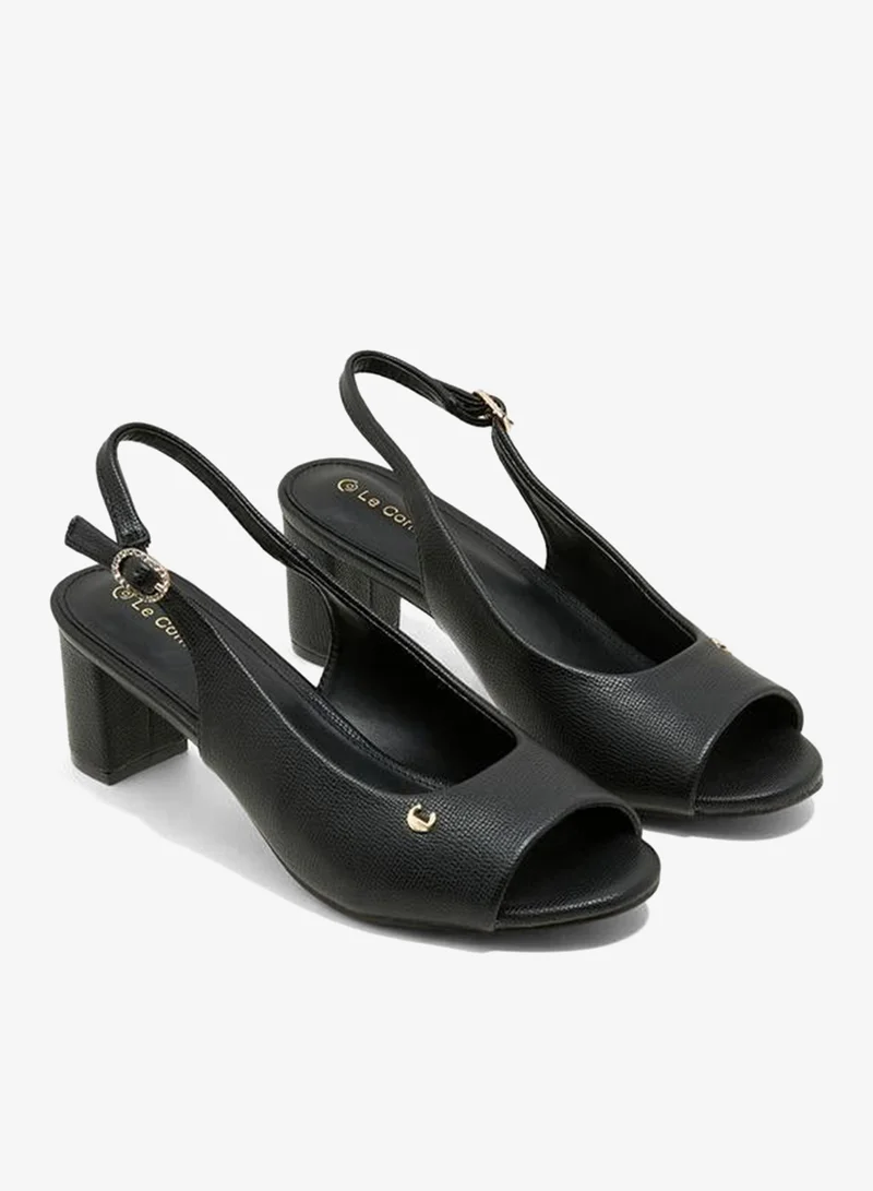 لو كونفورت صنادل بكعب عريض للنساء