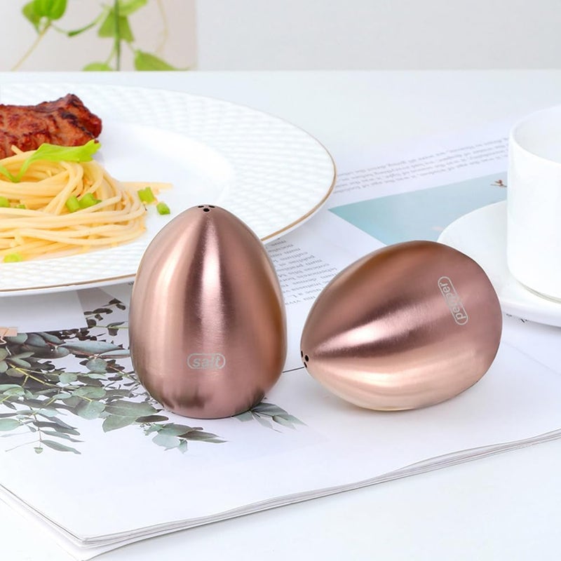 TUPMFG Salt Pepper Shaker Set: Stainless Steel Salt & Pepper Dispenser 2 Pieces for Kitchen (Rose Gold) - Image 5