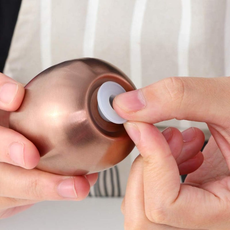 TUPMFG Salt Pepper Shaker Set: Stainless Steel Salt & Pepper Dispenser 2 Pieces for Kitchen (Rose Gold) - Image 4