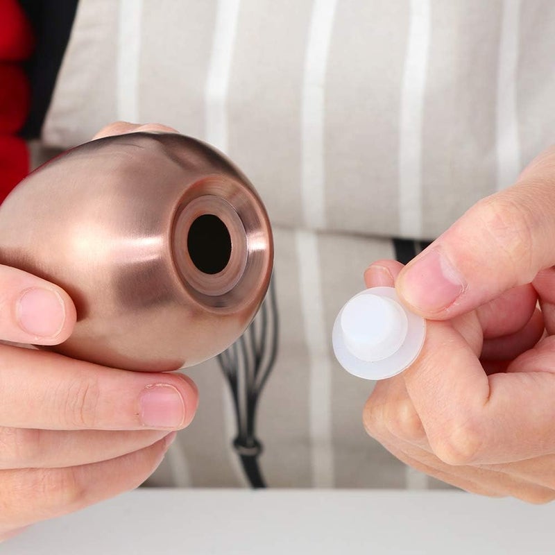 TUPMFG Salt Pepper Shaker Set: Stainless Steel Salt & Pepper Dispenser 2 Pieces for Kitchen (Rose Gold) - Image 3