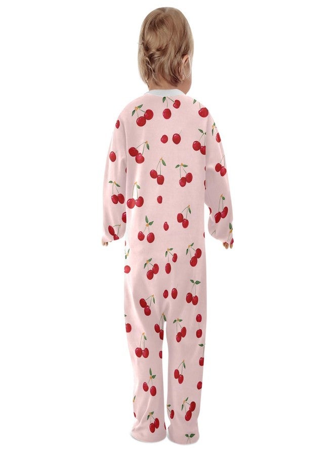 Dussdil Red Pink Cherry Pattern Baby One-Piece Footies Fresh Fruits Newborn Rompers Pajamas Cotton Footed Pjs for Sleep Play Boys Girls 3M - Image 5