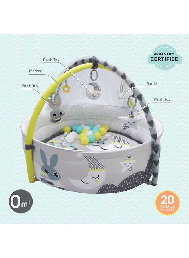 Moon Good Night Baby Pool Mat With Mosquito Net + 20 Pcs Balls ‎45x38x16.5cm - Image 2