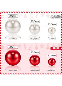 Mtlee MTLEE 2106 Pieces Christmas Vase Filler Pearl for Vase Filler Pearls for Vases Candyland Pearls Water Gels Beads Candles Centerpiece for Christmas Home Table Party Decor(Classic Style)  - Image 2