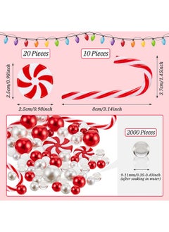 Mtlee MTLEE 2106 Pieces Christmas Vase Filler Pearl for Vase Filler Pearls for Vases Candyland Pearls Water Gels Beads Candles Centerpiece for Christmas Home Table Party Decor(Classic Style)  - Image 3