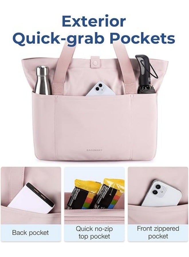NIBEMINENT Tote Bag for Women, Foldable Tote Bag With Zipper Large Shoulder Bag Top Handle Handbag for Travel, Work - Image 3