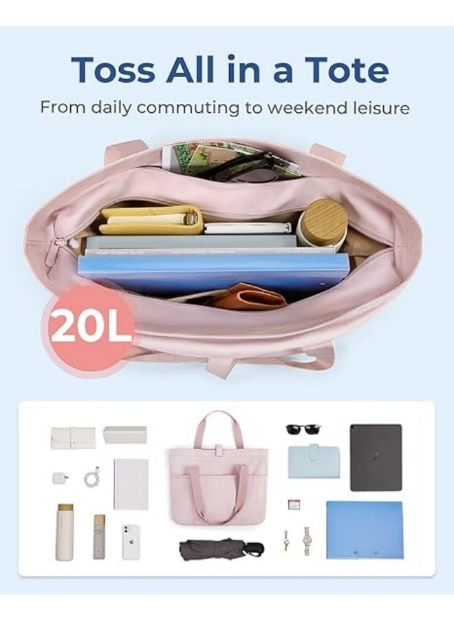 NIBEMINENT Tote Bag for Women, Foldable Tote Bag With Zipper Large Shoulder Bag Top Handle Handbag for Travel, Work - Image 5