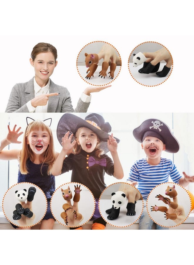 MIMIDOU Cute Animal Finger Puppets Toys 5 Set, Panda, Squirrel, Cat, Shiba Inu, Pug, Role-Telling Animal Puppets, An Excellent Gift For Kids. - Image 4