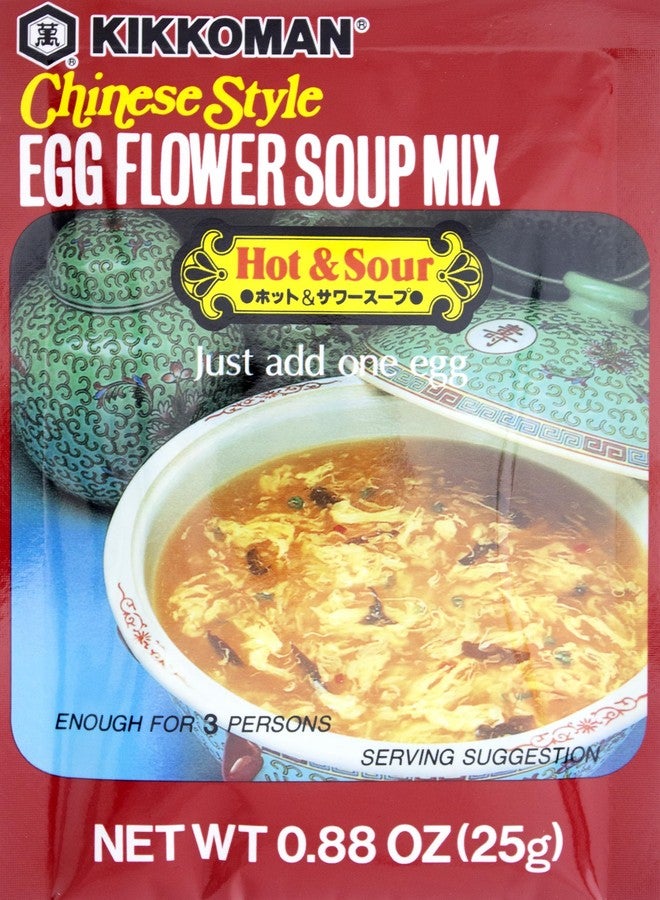 Kikkoman Egg Flower Soup Mix Hot and Sour, 0.88 oz (Pack of 12) - Image 1