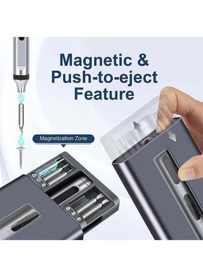 SYOSI 51-in-1 Mini Electric Precision Screwdriver Set, USB-C Rechargeable Portable Precision Cordless Repair Tool Set with 48 Magnetic Bits and LED Lights for Repair Tool for Laptop Phone PC Camera - Image 3