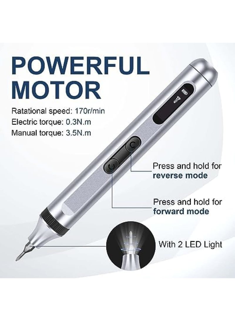 SYOSI 51-in-1 Mini Electric Precision Screwdriver Set, USB-C Rechargeable Portable Precision Cordless Repair Tool Set with 48 Magnetic Bits and LED Lights for Repair Tool for Laptop Phone PC Camera - Image 2