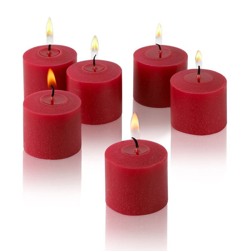 Light In The Dark Red Votive Candles  Box of 12 Unscented Candles  10 Hour Burn Time  Candles for Weddings Parties Spas and Decorations