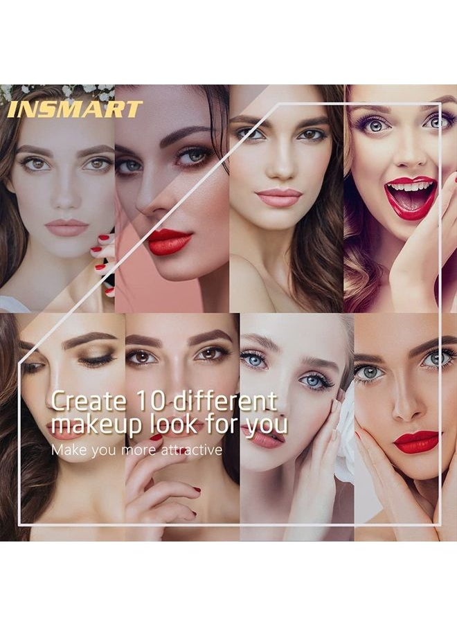 INSMART - Magnetic Eyelashes with Magnetic Eyeliner Kit -10 Pairs Upgraded 3D 5D Magnetic Eyelashes Kit with Tweezers & 2 Tubes of Magnetic Eyeliner, Reusable, No Glue (10 Pairs) - Image 1