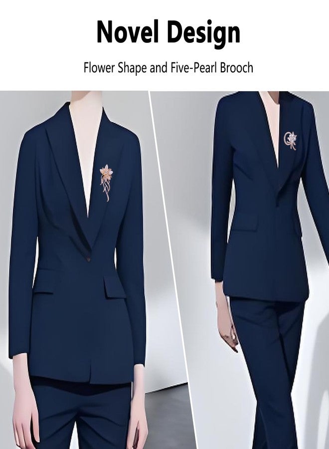 KGCGJVB 2Pcs Brooches for Women Elegant Gold Floral Brooch Pins Broches Para Ropa de Mujer Elegantes Broshe Deco Broches Rose Flower Broche Fashion Dress Clothes Womens Elegant Set - Image 5