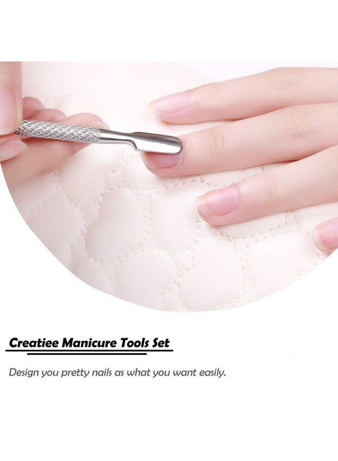 CREATIEE-PRO 15Pcs Cuticle Pusher Remover And Cutter Creatiee Double Ended Stainless Steel Cuticle Cleaner Nail Gel Polish Removal Manicure Pedicure Nail Tools For Fingernails Toenails Professional & Durable - Image 5
