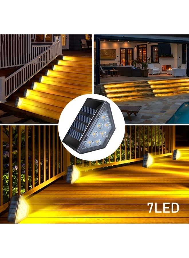 6 قطع أضواء الدرج الشمسية البيضاء للإضاءة الخارجية في الحدائق وممرات الأسوار والأرضيات - Image 1