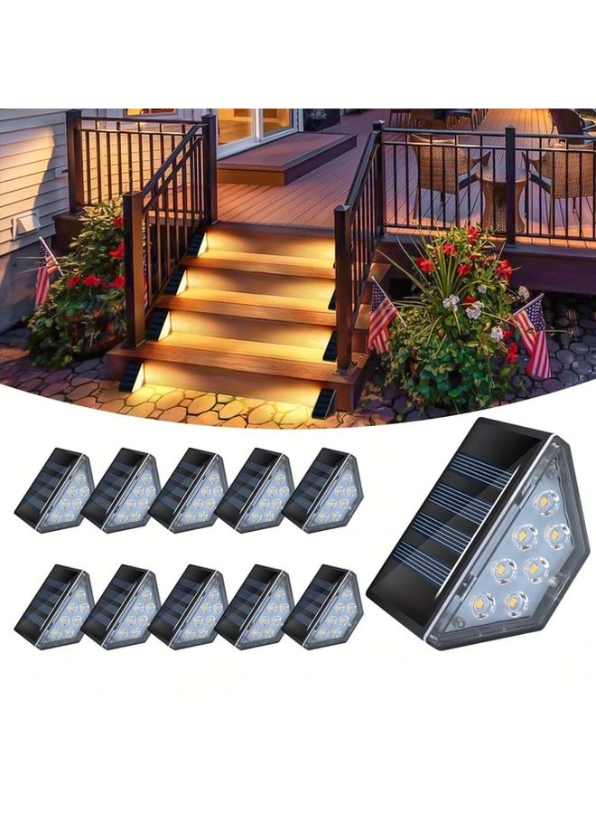 6 قطع أضواء الدرج الشمسية البيضاء للإضاءة الخارجية في الحدائق وممرات الأسوار والأرضيات - Image 2