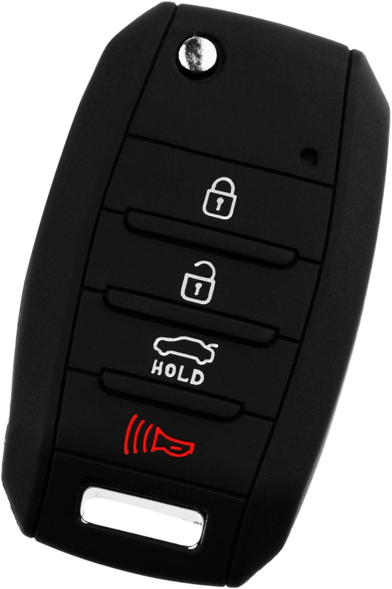 KeylessOption KeyGuardz Keyless Entry Remote Car Key Fob Outer Shell Cover Soft Rubber Protective Case For Kia Hyundai OSLOKA875T TQ8RKE4F19