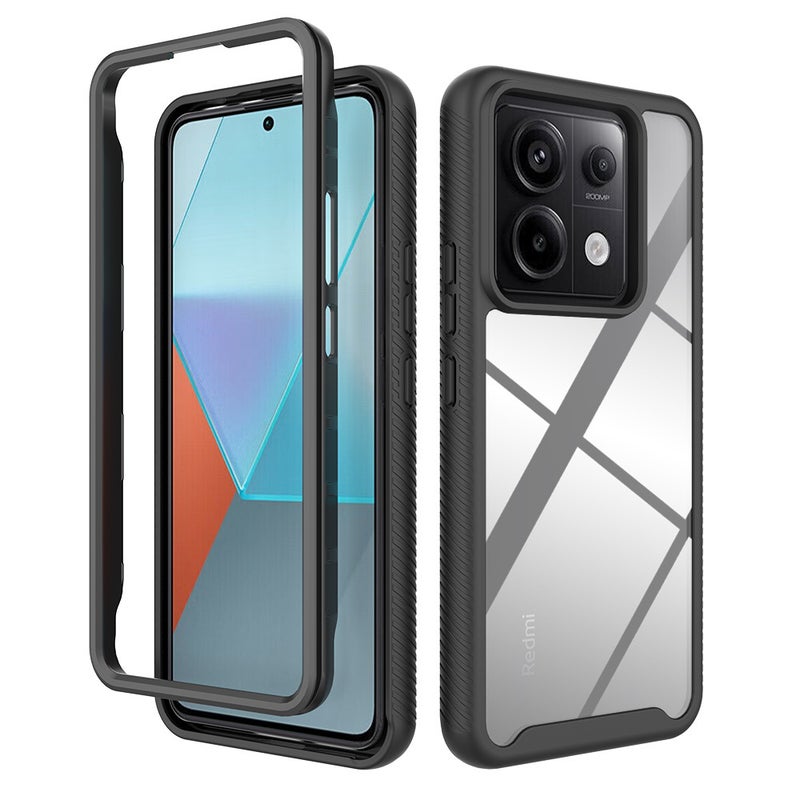 Scratch Resistant Silicone Cover Protective , , for Redmi Note 13 Pro , Black for Family Use - Image 1