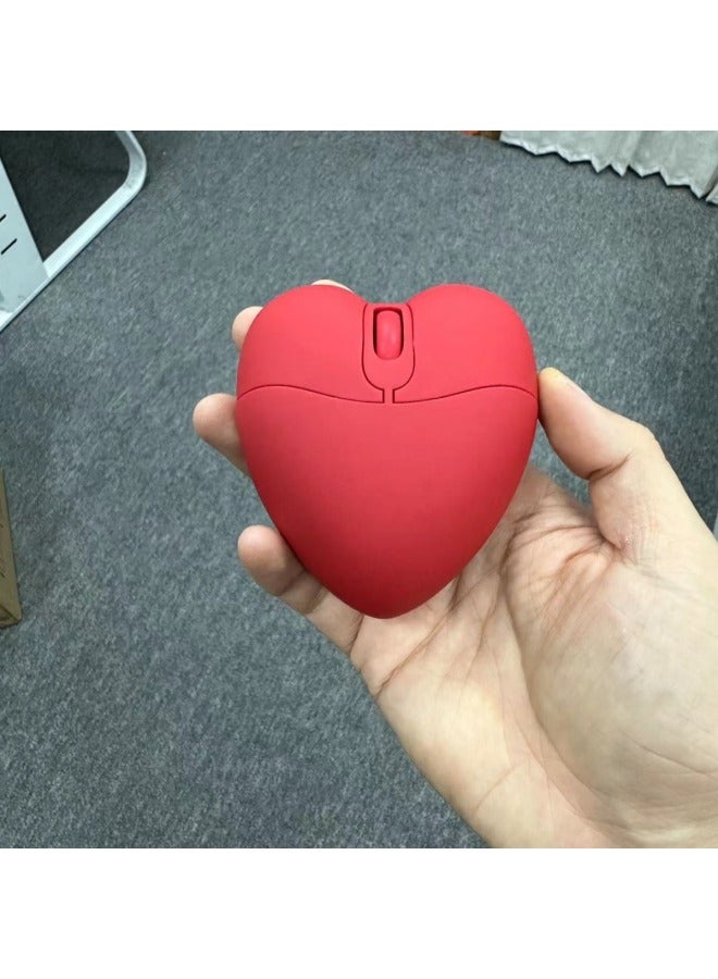 Cute Large Wireless 2.4g Bluetooth Dual-mode TYPE-C-port Charging Love Mouse Funny Cute Student Mouse-Specifications:Large Wireless 2.4g + Bluetooth Dual-mode Red Love Mouse (TYPR-C-port Charging Version) - Image 2