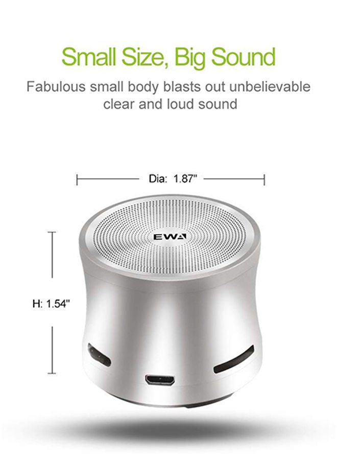 NIBEMINENT Mini Wireless Bluetooth Bass Speaker Silver - Image 3
