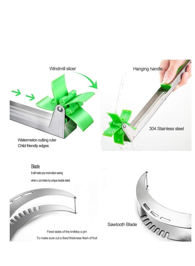 Excefore 2 Pack Watermelon Windmill Cutter, Stainless Steel Watermelon Slicer, Easy Slicer Watermelon, Suitable for Cut Fruit Outs Unique Kitchen Gadgets Watermelon Knife - Image 3