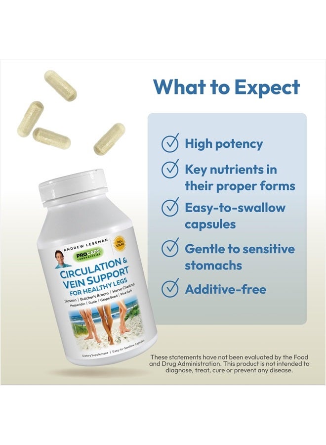 Andrew Lessman Circulation & Vein Support for Healthy Legs 180 Capsules - High Bioactivity Diosmin, Butcher's Broom, Visibly Reduces Swelling & Discomfort in Feet, Ankles, Calves, Legs - Image 4
