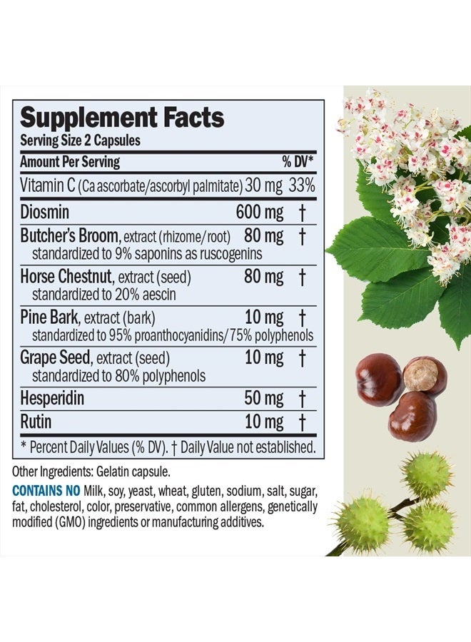 Andrew Lessman Circulation & Vein Support for Healthy Legs 180 Capsules - High Bioactivity Diosmin, Butcher's Broom, Visibly Reduces Swelling & Discomfort in Feet, Ankles, Calves, Legs - Image 2