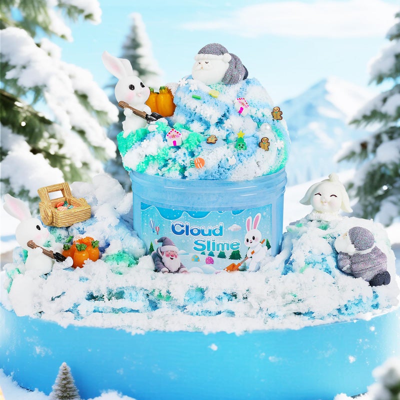 Joytry Bunny Cloud Slime Kit 2 Pack, 14oz Easter Slime for Girls Ages 8-12, Mree Free Slime Toys for Girls and Boys, Fun Winter Slime Set Party Favors Goodie Bag Stuffers Birthday Easter Gift - Image 2