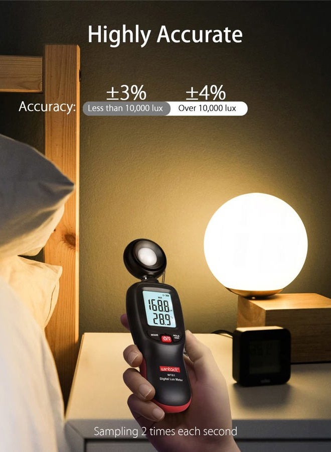 Wintact Light Meter Handheld, Digital Illuminance Meter Range up to 200,000 Lux for Garden Indoor Plants LED Grow Light, Photography Lumen Lux Light Intensity Test - Image 3