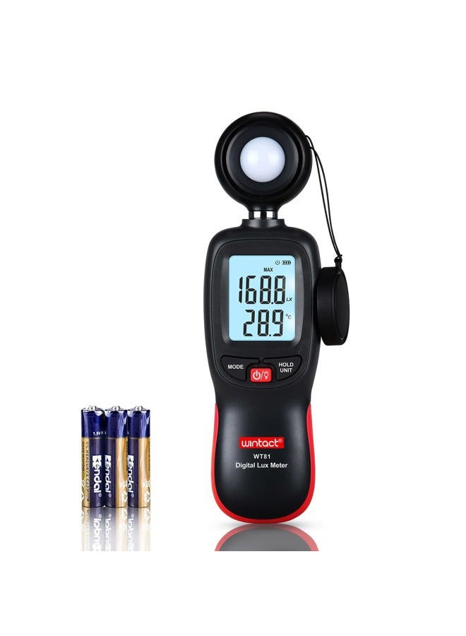 Wintact Light Meter Handheld, Digital Illuminance Meter Range up to 200,000 Lux for Garden Indoor Plants LED Grow Light, Photography Lumen Lux Light Intensity Test - Image 1