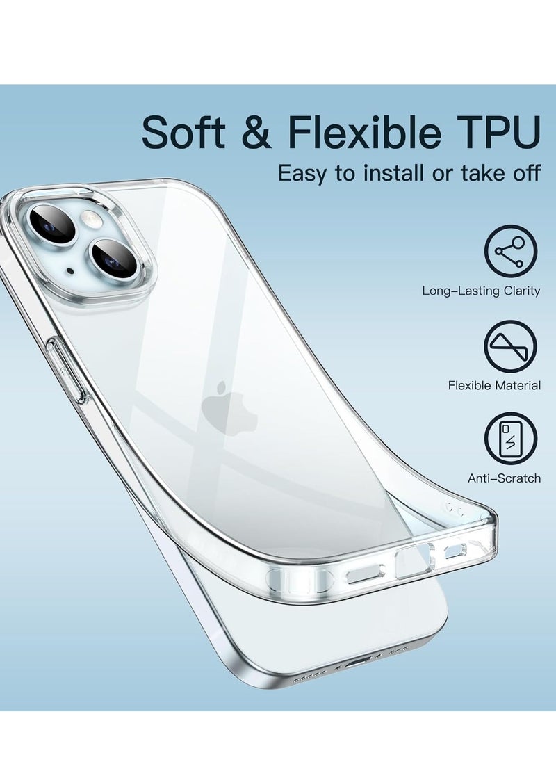 BORTONY - iPhone 15 Plus Case 6.7 Inch Transparent Soft Silicone TPU Non Yellowing Scratch Resistant Protective Back Case Cover for Apple iPhone 15 Plus - Image 1