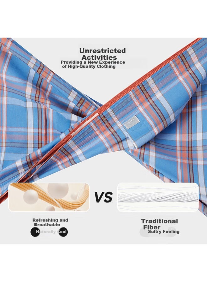 Septwolves Men's Loose Cotton Boxers Men's Pure Cotton Dad Home Sleep Pants Antibacterial Three-quarter Shorts Men - Image 3